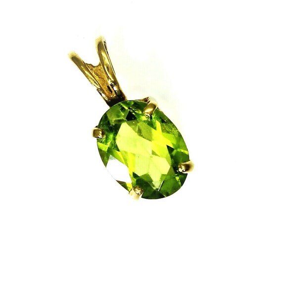 14k 14ct Yellow Gold Peridot Pendant