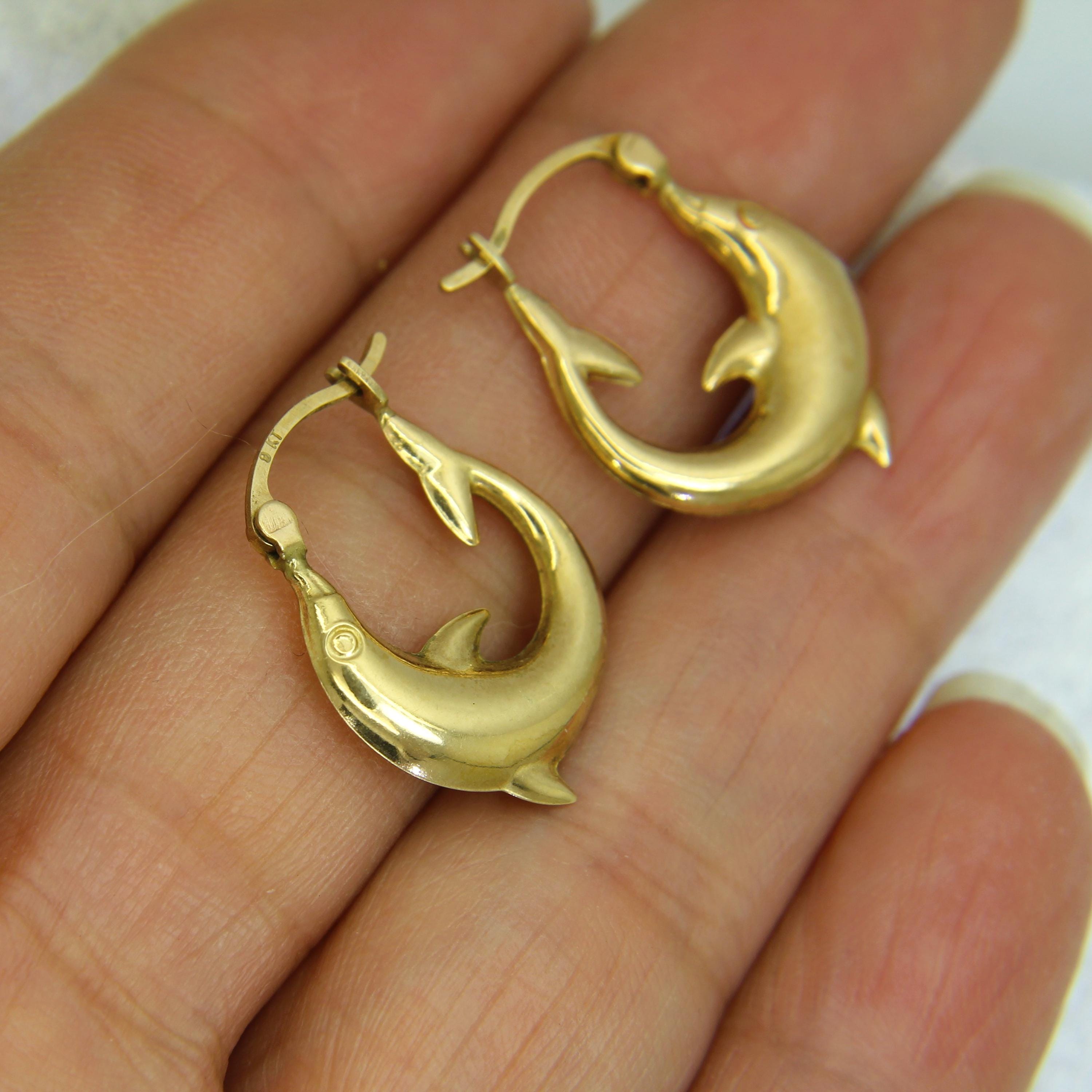 Funkyrox - Orecchini da donna in oro 9 kt con zirconi, 8 mm e Oro