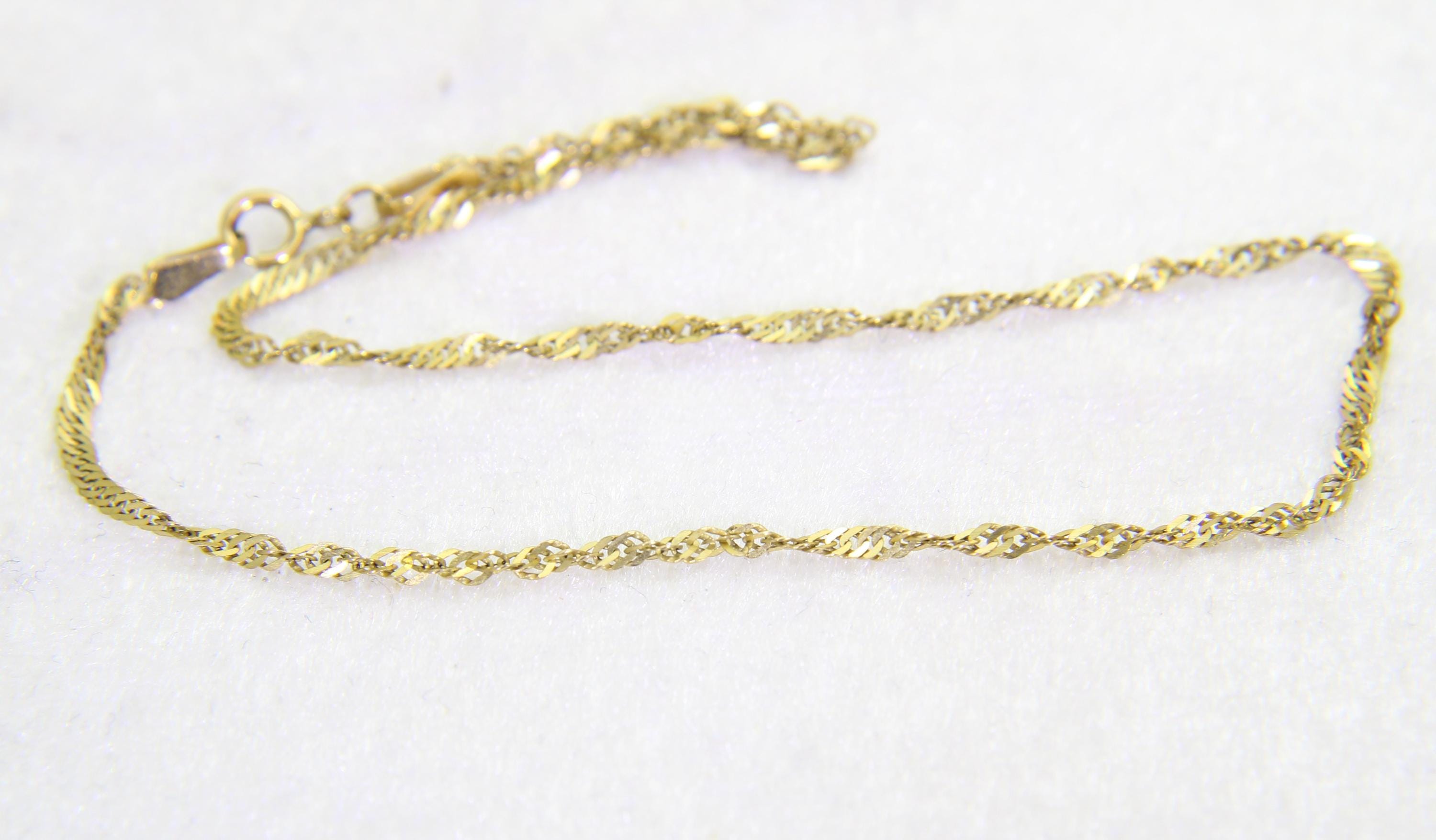 9ct 9k Yellow Gold Inch Anklet Australia