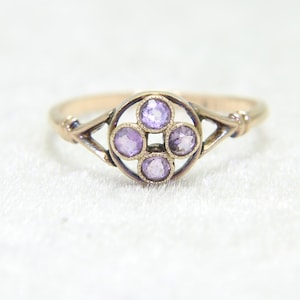 9ct 9k Gold Edwardian Amethyst Ring Size 6 1/2 - M 1/2