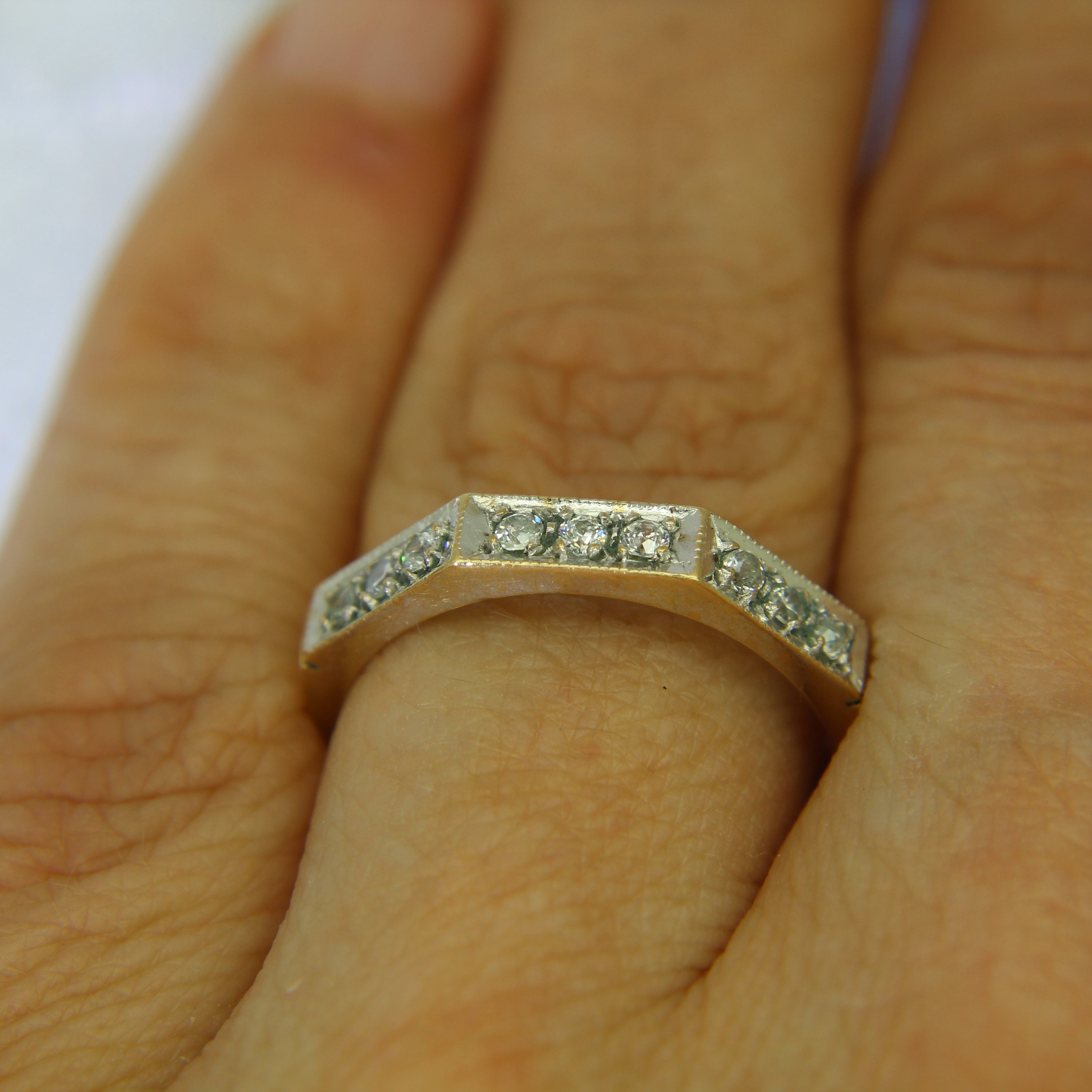 9ct 9k Gold Vintage Cubic Zirconia Stacking Ring Size 7 1/4 - O - Etsy