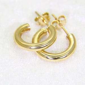 9ct 9k Yellow Gold Plain Hoop Earrings