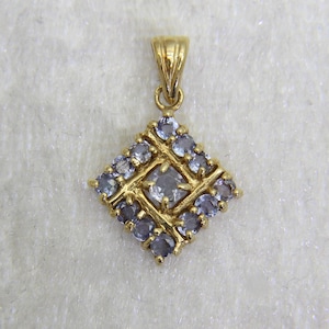 9ct 9k Gold Tanzanite Cluster Pendant