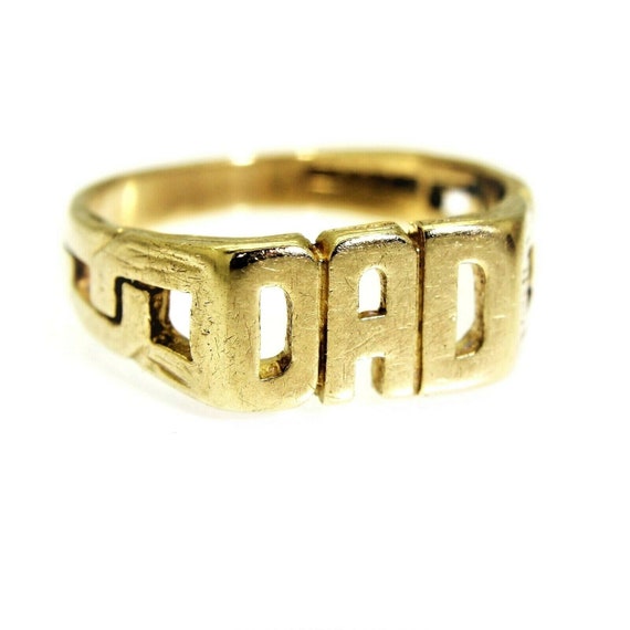 10kt Yellow Gold Mens Diamond BEST DAD Band Ring | Splendid Jewellery
