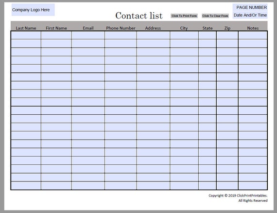 Company Contact List Template from i.etsystatic.com