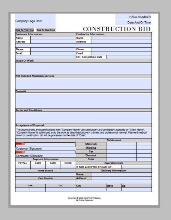 Project Number Example Construction Construction Section Numbers
