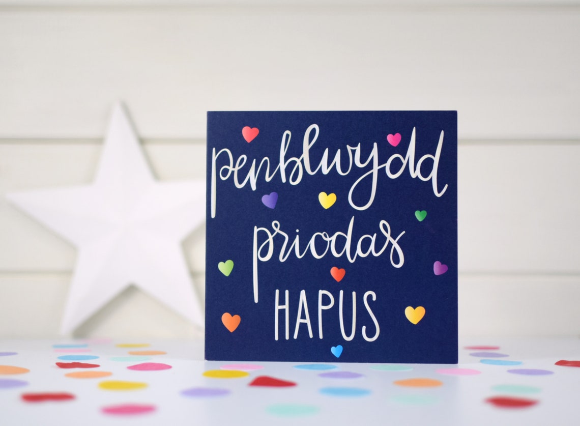 Penblwydd Priodas Hapus card. Welsh card. Welsh anniversary Etsy