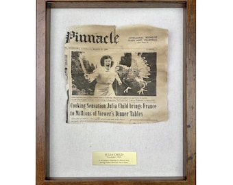 Parody of Julia Child Newspaper Article / Framed Artifact for Wall