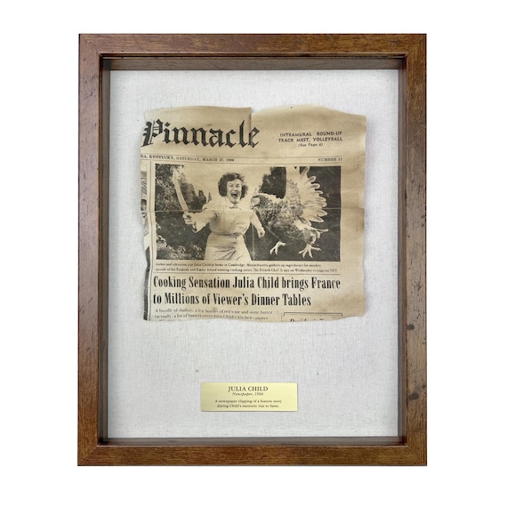 Parody of Julia Child Newspaper Article / Framed Artifact for Wall