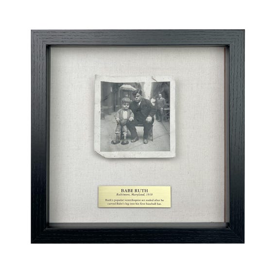 Parody of Babe Ruth's Ventriloquist Dummy / Framed Artifact for Wall