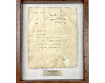 Parody of Thomas Edison's Letter About Tesla / Framed Artifact for Wall