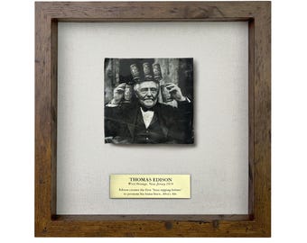 Parody of Thomas Edison's Beer Helmet Invention / Framed Artifact for Wall