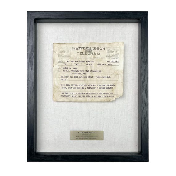 Parody of a Letter from The Titanic's Party Captain / Framed Artifact for Wall