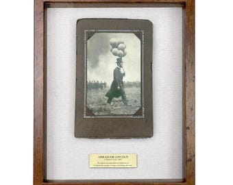 Parody of Abraham Lincoln Photograph / Framed Artifact for Wall