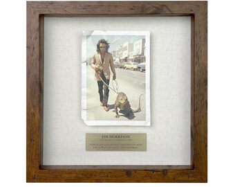Parody of Jim Morrison Walking a Lizard  / Framed Artifact for Wall