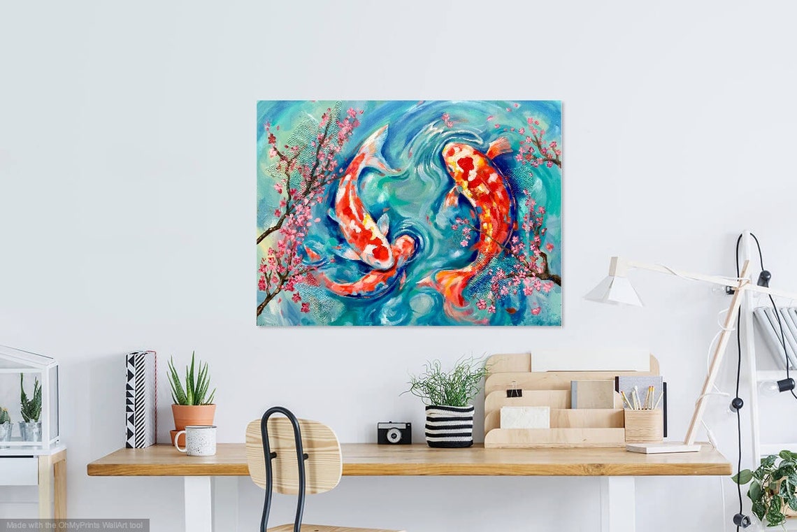 Koi Fish Painting Print Colorful Large Scale Fish Decor Fish - Etsy