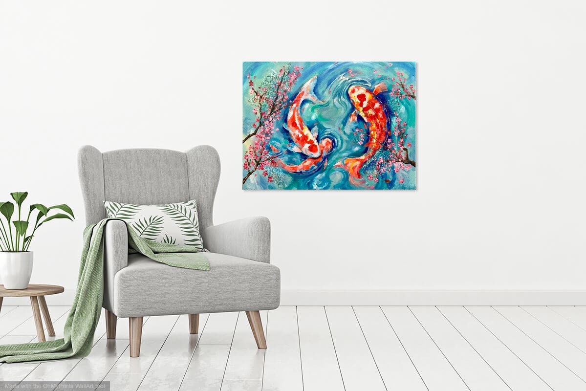 Koi Fish Painting Print Colorful Large Scale Fish Decor Fish - Etsy UK