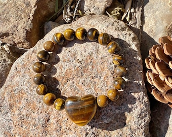 Pulseira Coração Olho de Tigre