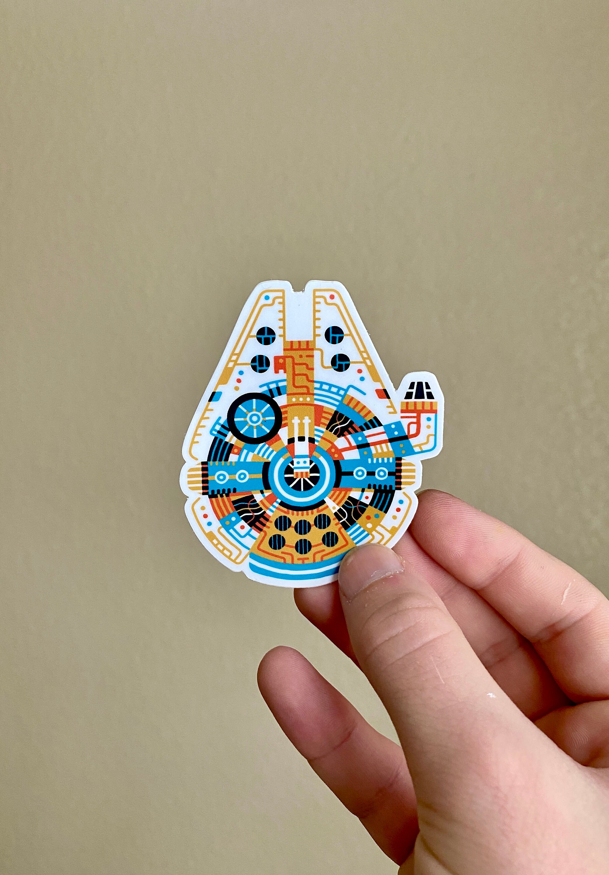 Kessel Run Millennium Falcon Vinyl Sticker – Glossy Finish,  White Decal