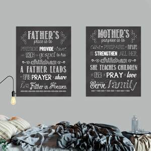LDS Chalkboard Art Primary Song &quot;The Family is of God&quot; Father & Mother set Instant Download: Super Saturday, Fabulous Friday or DIY craft