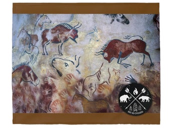 The Lascaux Cave Paintings Plush Blanket / Not So Civilized / Archaeology Gift