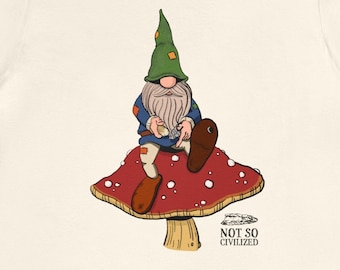Flint Knapping Gnome Toadstool Tee - Not So Civilized