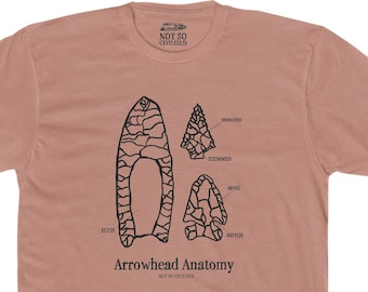 Arrowhead Anatomy Tee / Flint Knapping / Archaeology / Lithics