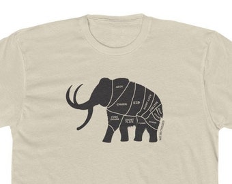 Mammoth Meat Cuts Short Sleeve Tee / Not So Civilized / Archaeology Gift
