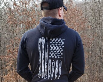 Flint Flag of America Hoodie / Not So Civilized / Flint Knapper Gift
