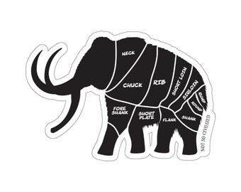 Mammoth Meat Cuts Sticker