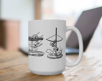 Primitive Fire Making Mug 15 oz / Bushcraft Archaeology Coffee Tea Gift