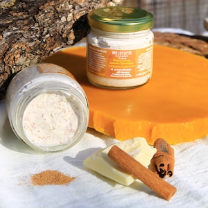Nettoyant pour le visage à la cire d'abeille zéro déchet dans un pot en verre Exfoliant pour le visage et gommage doux Soin de la peau naturel à la cannelle Cadeau 30e anniversaire pour fille