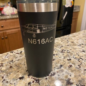 Aviation, 22oz, 24oz Mug, Cessna, Piper, Custom Mug, Water Bottle, Flight Training, Plane Ownership, One sided engraving
