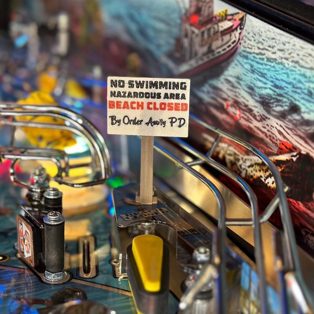 Jaws Pinball Machine Beach Closed Sign, 3D Printed Mod - Etsy Australia