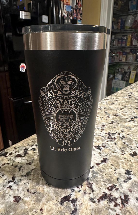 Custom Alaska State Trooper 22oz Stainless Steel Coffee Cup