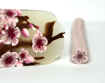 Polymer Clay Cherry Blossom Murrini Style Cane