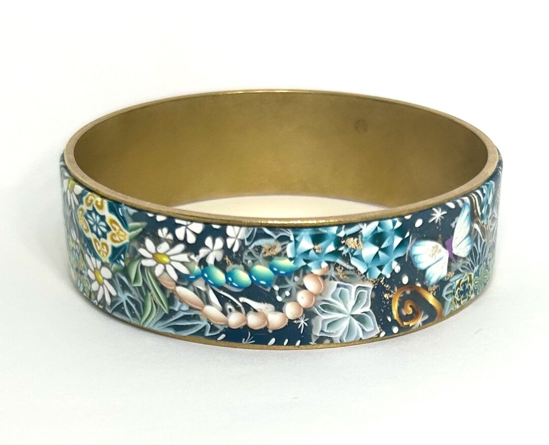 Curiosity Collage Bangle in Turquoise - Etsy