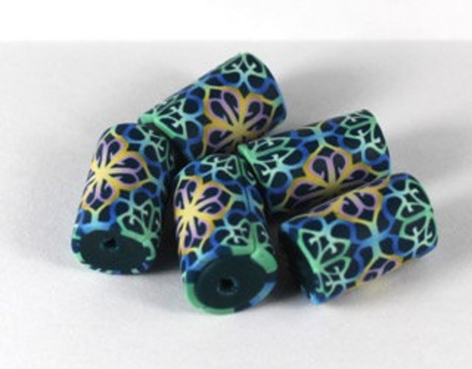 Five Cylindrical Beads Etsy