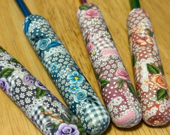 Polymer Clay Shabby Chic Crochet Hooks