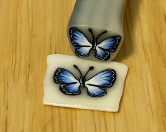 Raw Polymer Clay Blau Schmetterlings Cane