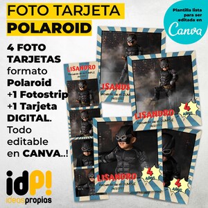 Plantilla Foto Tarjeta Polaroid COMIC-RETRO + Fotostrip + Tarjeta Digital Editable + Tutorial paso a paso