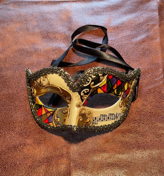 Gold Eyemask With Diamonds + Ribbon Tie Eye Masks Gold Eyemask With Diamonds + Ribbon Tie Eye Masks