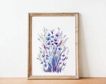 Watercolor Flowers Print, Spring Wall Decor, Flowers Wall Art, Flowers Printable, Instant Download, Digital Print, Home Decor, Dorm Decor