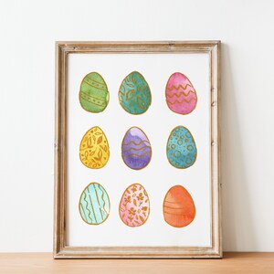 Easter Eggs Print, Watercolor Painting, Easter Printable, Easter Decor, Easter Wall Art, Watercolor Easter Eggs, Home Decor, Digital Print