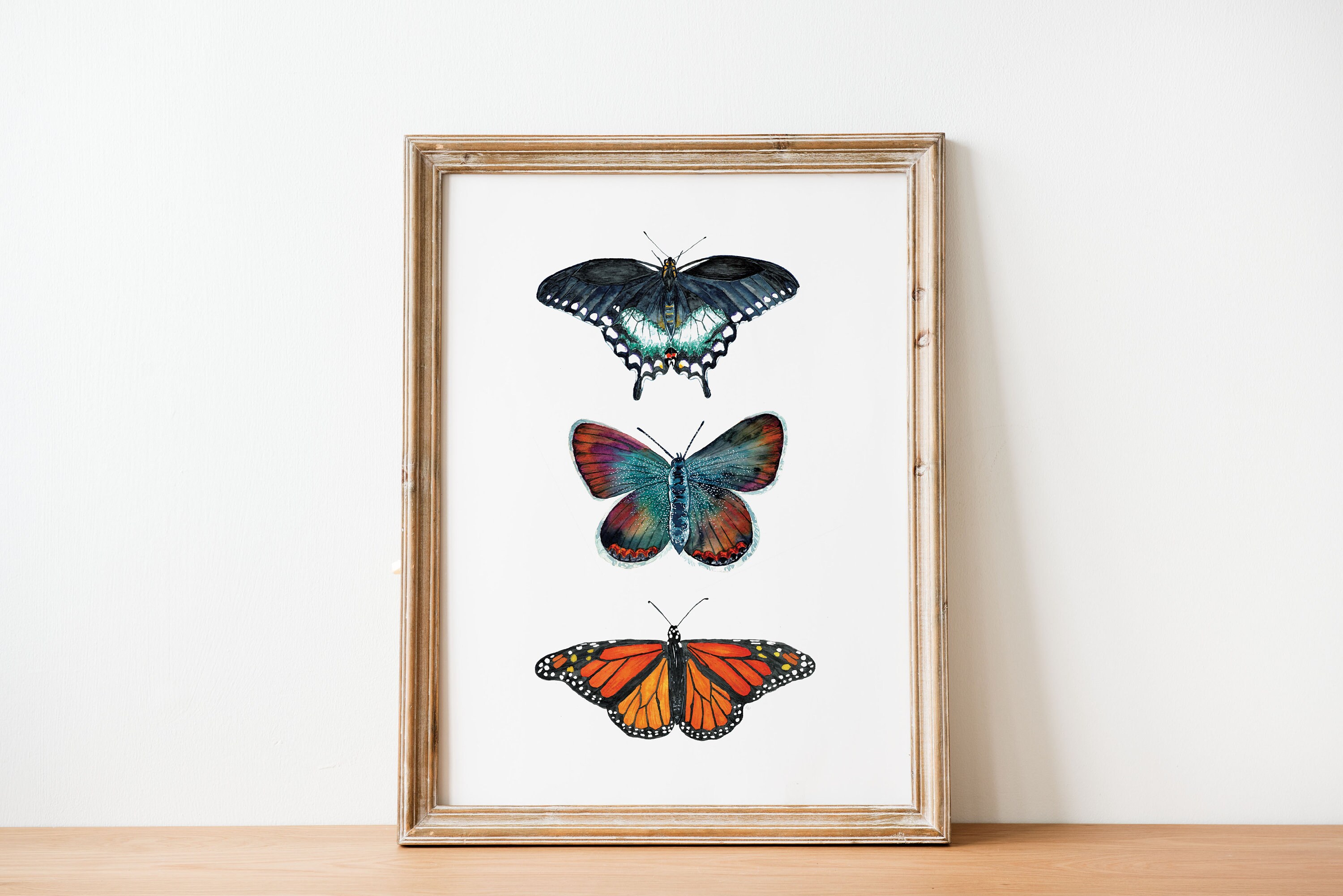 Watercolor Butterfly Wall Art, Butterfly Art Print, Digital Print, Butterfly Printable, Wall Decor, Nursery Art, Colorful Butterfly