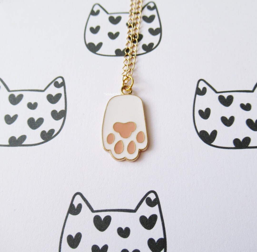Cat Paw Necklace, Toe Beans Necklace, Cat Lover Gift, Cat Mum Jewellery