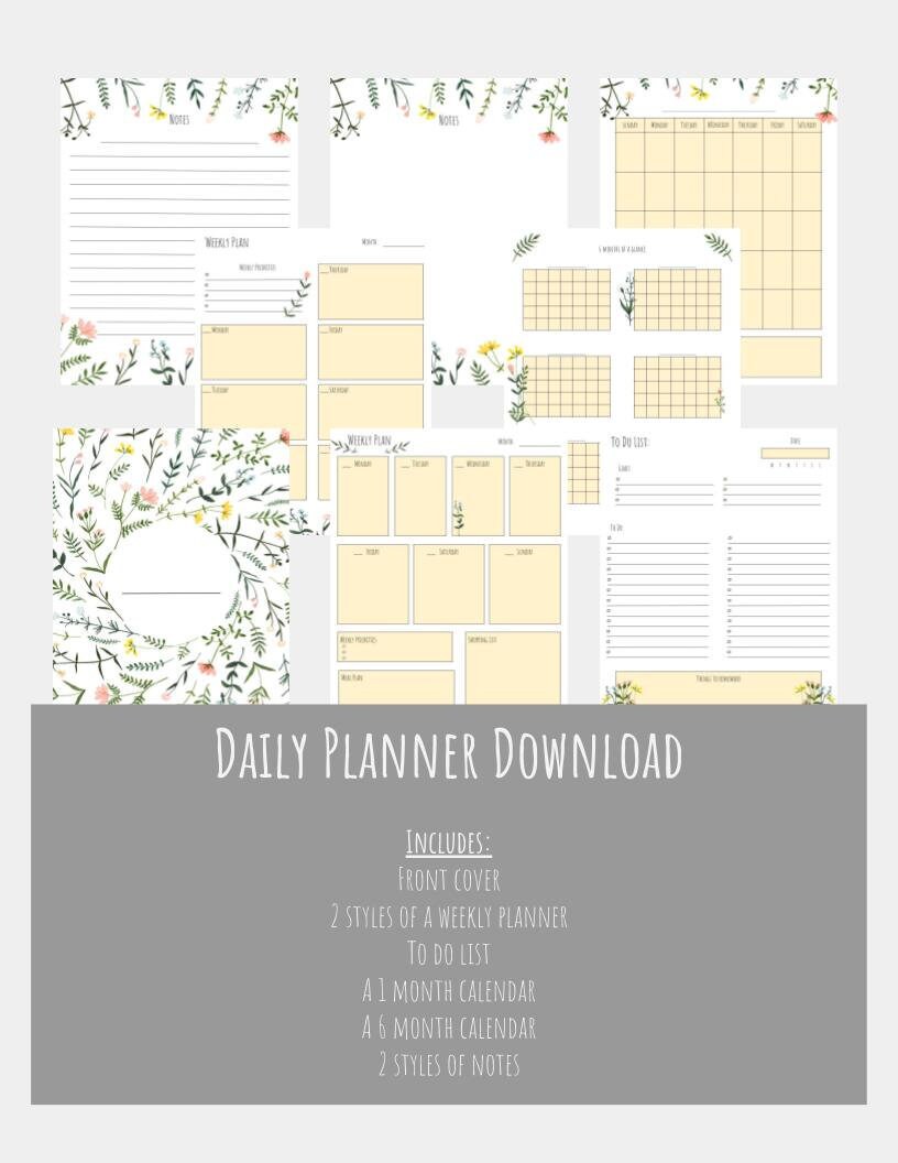 Yellow Daily Planner Printables - Etsy