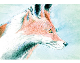 FOX - Cleverness - 5" x 7" - GICLEE fine art print - without watermark