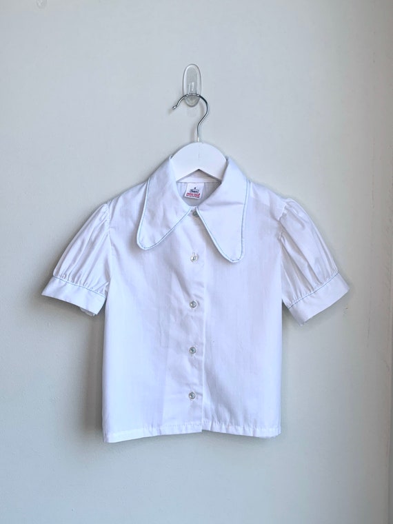 Vintage Mod 60’s Dog Ear Collar Button Up - Size 4