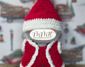 Crocheted Labubu Santa Claus Outfit | Handmade Red & White Christmas Costume | Crochet Labubu Clothes |